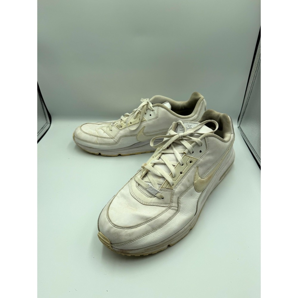 Nike Air Max LTD 3 687977-111 Mens 18 Sneaker Triple White Leather Running Shoes